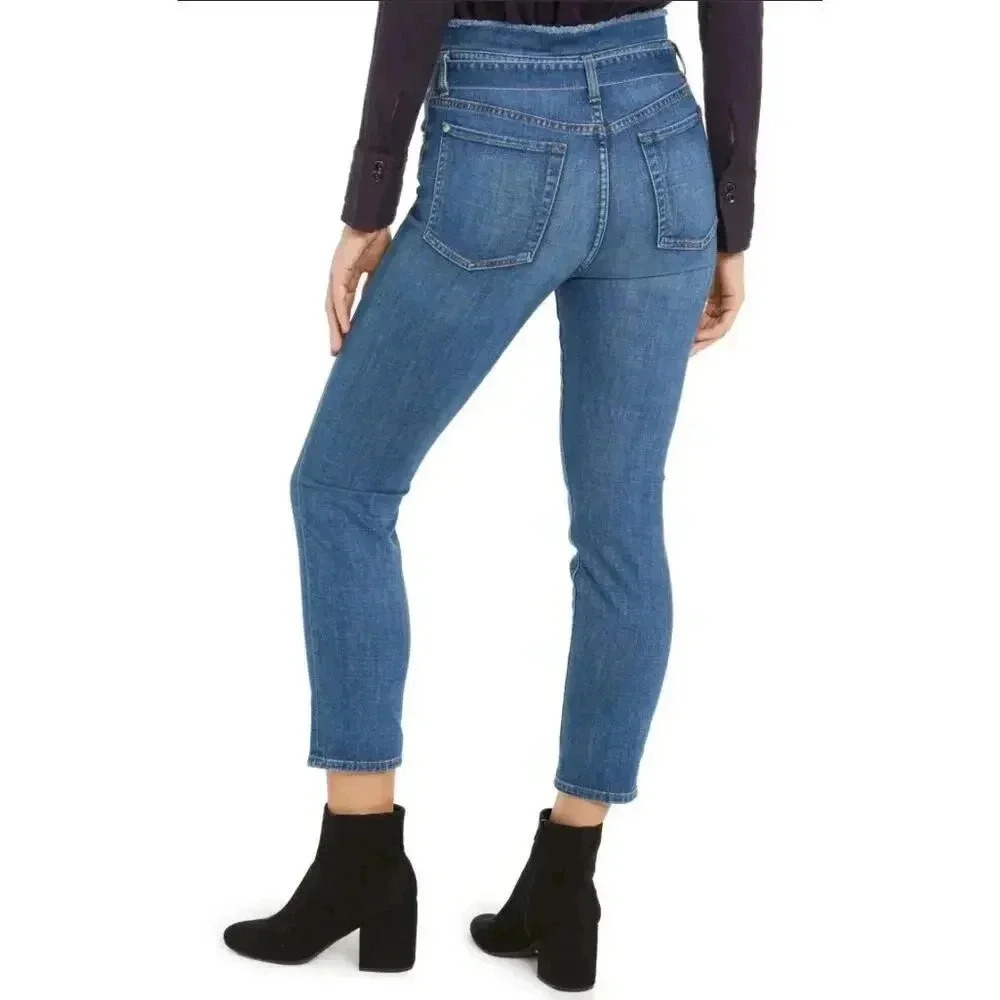 7 For All Mankind Paperbag High Rise Tie Belt Jeans size 27 - Picture 2 of 10